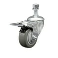 thumbnail image 1 of 3.5 Inch Gray Polyurethane Swivel 12mm Stem Caster with Total Lock Brake SCC, 1 of 2
