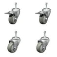 thumbnail image 1 of 3.5 Inch Gray Polyurethane Swivel 3/8 Inch Stem Caster Set 2 Total Lock Brake, 1 of 2