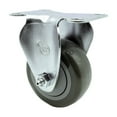 thumbnail image 1 of 3.5 Inch Gray Polyurethane Wheel Rigid Top Plate Caster Service Caster Brand, 1 of 2