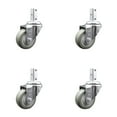 thumbnail image 1 of 3.5 Inch Gray Polyurethane Wheel Swivel 3/4 Inch Square Stem Caster Set SCC, 1 of 2