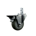 thumbnail image 1 of 3.5 Inch Gray Polyurethane Wheel Swivel 7/8 Inch Square Stem Caster with Brake, 1 of 2