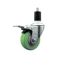 thumbnail image 1 of 3.5 Inch Green Poly Swivel 1-1/2 Inch Expanding Stem Caster Total Lock Brake SCC, 1 of 2