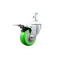 thumbnail image 1 of 3.5 Inch Green Poly Swivel 3/4 Inch Square Stem Caster with Total Lock Brake SCC, 1 of 2