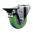 thumbnail image 1 of 3.5 Inch Green Poly Wheel Swivel Bolt Hole Caster with Posi Lock Brake SCC, 1 of 2