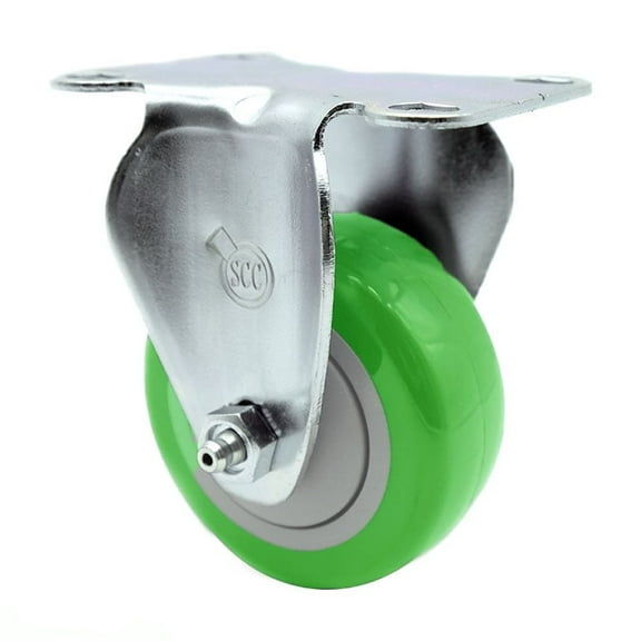 3.5 Inch Green Polyurethane Wheel Rigid Top Plate Caster Service Caster Brand