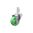 thumbnail image 1 of 3.5 Inch Green Polyurethane Wheel Swivel 3/4 Inch Square Stem Caster SCC, 1 of 2