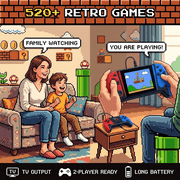 3.5-Inch HD Retro Game Console A Portable Handheld Gaming System Supporting TV and Projector Connectivity Featuring Built-in 520+Classic Games, an Ideal Gift for Family Entertainment.