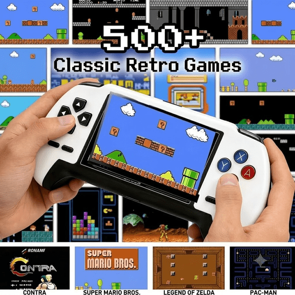 3.5-Inch HD Retro Game Console: A Portable Handheld Gaming System Supporting TV and Projector ConnectivityFeaturing Built-in Classic Arcade Games, an Ideal Gift for Family Entertainment.