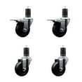 thumbnail image 1 of 3.5 Inch Hard Rubber Swivel 1-5/8 Inch Expand Stem Caster Set 2 Brakes, 1 of 2