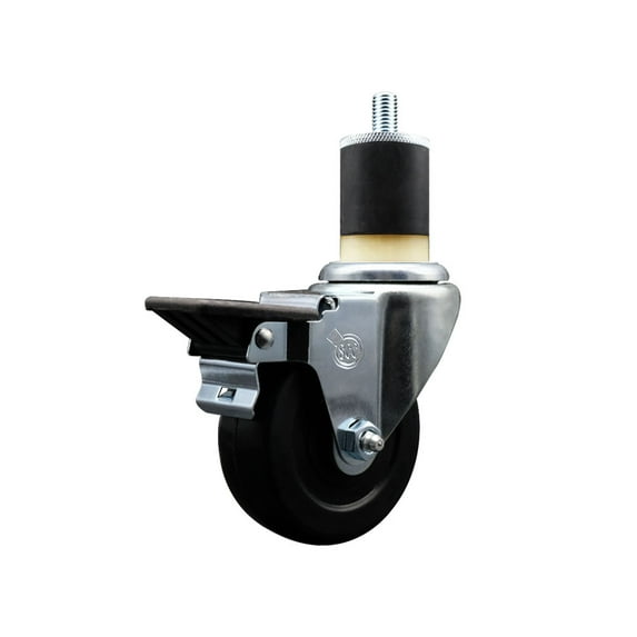3.5 Inch Hard Rubber Swivel 1-7/8 Inch Expanding Stem Caster with Brake SCC
