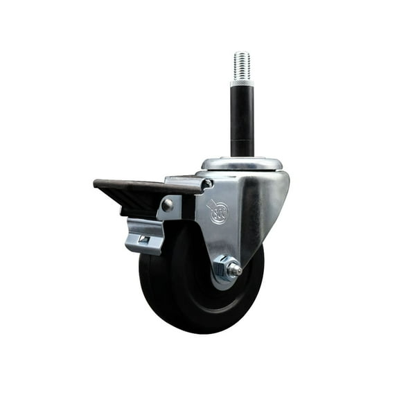 3.5 Inch Hard Rubber Swivel 3/4 Inch Expanding Stem Caster with Brake SCC