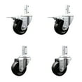 thumbnail image 1 of 3.5 Inch Hard Rubber Swivel 3/4 Inch Square Stem Caster Set 2 Total Lock Brakes, 1 of 2