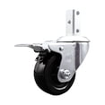 thumbnail image 1 of 3.5 Inch Hard Rubber Swivel 3/4 Inch Square Stem Caster with Total Lock Brake, 1 of 2