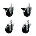 thumbnail image 1 of 3.5 Inch Hard Rubber Wheel Swivel 3/4 Inch Square Stem Caster Set 2 Brakes SCC, 1 of 2