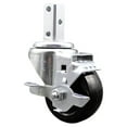 thumbnail image 1 of 3.5 Inch Hard Rubber Wheel Swivel 3/4 Inch Square Stem Caster with Brake SCC, 1 of 2