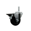 thumbnail image 1 of 3.5 Inch Hard Rubber Wheel Swivel 5/8 Inch Threaded Stem Caster with Brake SCC, 1 of 2