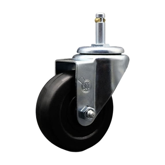 3.5 Inch Hard Rubber Wheel Swivel 7/16 Inch Grip Ring Stem Caster Service Caster