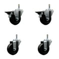 thumbnail image 1 of 3.5 Inch Hard Rubber Wheel Swivel 7/16 Inch Grip Ring Stem Caster Set 2 Brakes, 1 of 2