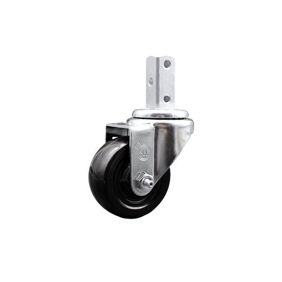 3.5 Inch Hard Rubber Wheel Swivel 7/8 Inch Square Stem Caster Service Caster