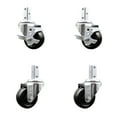 thumbnail image 1 of 3.5 Inch Hard Rubber Wheel Swivel 7/8 Inch Square Stem Caster Set 2 Brakes SCC, 1 of 2