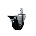 thumbnail image 1 of 3.5 Inch Hard Rubber Wheel Swivel 7/8 Inch Square Stem Caster with Brake SCC, 1 of 2