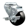 thumbnail image 1 of 3.5 Inch Hard Rubber Wheel Swivel Bolt Hole Caster with Brake Service Caster, 1 of 2