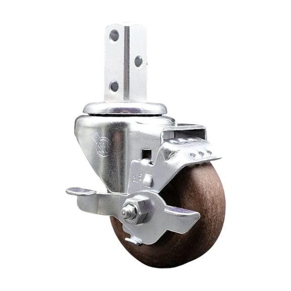 3.5 Inch High Temp Glass Filled Nylon 3/4 Inch Square Stem Caster with Brake SCC