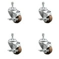 thumbnail image 1 of 3.5 Inch High Temp Glass Filled Nylon 3/8 Inch Threaded Stem Caster Set Brake, 1 of 2