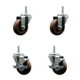 thumbnail image 1 of 3.5 Inch High Temp Glass Filled Nylon 5/8 Inch Threaded Stem Caster Set 2 Brakes, 1 of 2