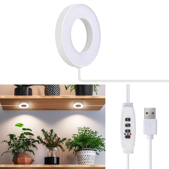 3.5 Inch LED Ceiling Mounted Plant Grow Light, Indoor Planter Pot Full Spectrum Grow Lamp, Succulent Flower Atmosphere Supplemental Growing Light for Indoor Potted Plants