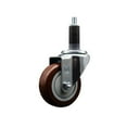 thumbnail image 1 of 3.5 Inch Maroon Poly Wheel Swivel 1-1/8 Inch Expanding Stem Caster SCC, 1 of 2