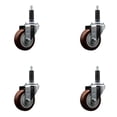 thumbnail image 1 of 3.5 Inch Maroon Poly Wheel Swivel 1 Inch Expanding Stem Caster Set SCC, 1 of 2