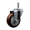 thumbnail image 1 of 3.5 Inch Maroon Polyurethane Wheel Swivel 7/16 Inch Grip Ring Stem Caster SCC, 1 of 2