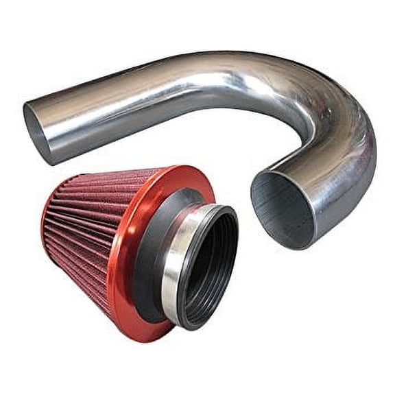 3.5 Inch OD Aluminum Intercooler Pipe 180 Degree J-Bend + Air Filter
