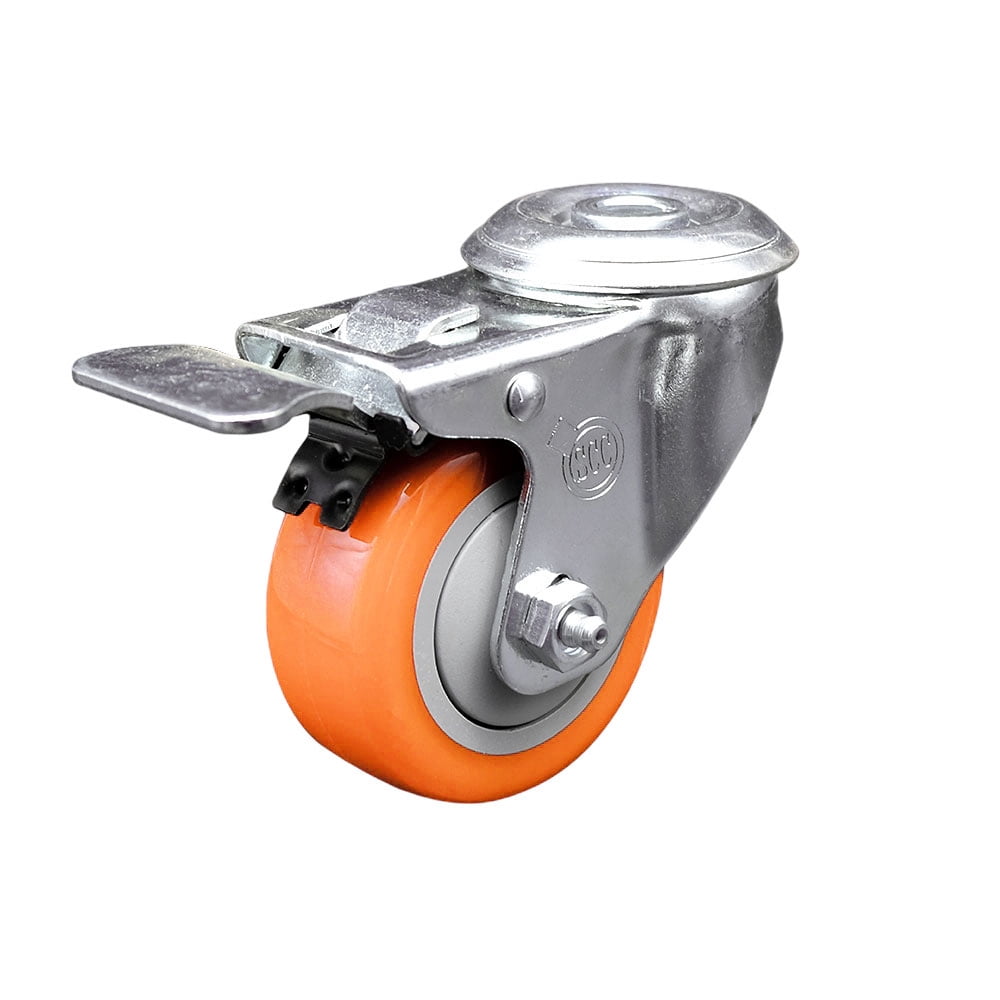 3/4/5 Inch Orange Pattern Universal Caster – Medium-Sized Ventilated Industrial Wheel, Fixed, Brake & Swivel Options For Packaging Equipment (4-Pack)