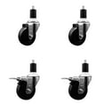 thumbnail image 1 of 3.5 Inch Phenolic Swivel 1-1/2 Inch Expand Stem Caster Set 2 Total Lock Brakes, 1 of 2