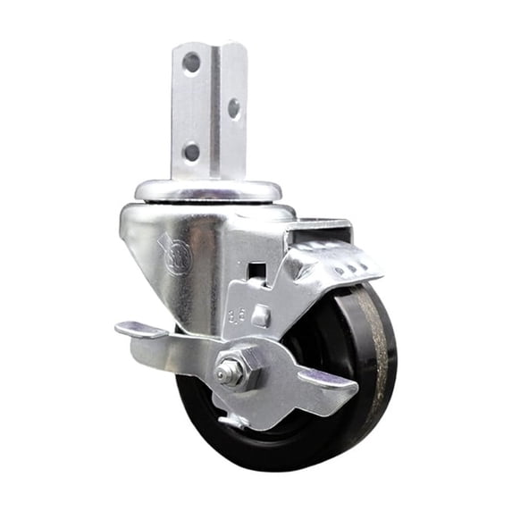3.5 Inch Phenolic Wheel Swivel 3/4 Inch Square Stem Caster with Brake SCC
