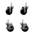 thumbnail image 1 of 3.5 Inch Phenolic Wheel Swivel 3/4 Inch Threaded Stem Caster Set 2 Brakes SCC, 1 of 2