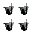 thumbnail image 1 of 3.5 Inch Phenolic Wheel Swivel 5/8 Inch Threaded Stem Caster Set with Brake SCC, 1 of 2