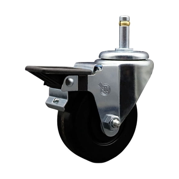 3.5 Inch Phenolic Wheel Swivel 7/16 Inch Grip Ring Stem Caster with Brake SCC