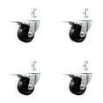 thumbnail image 1 of 3.5 Inch Phenolic Wheel Swivel 7/8 Inch Square Stem Caster Set Total Lock Brake, 1 of 2