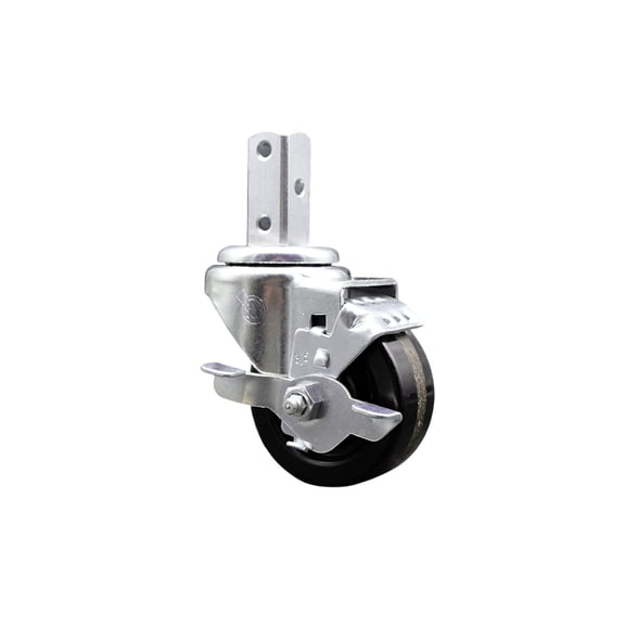 3.5 Inch Phenolic Wheel Swivel 7/8 Inch Square Stem Caster with Brake SCC