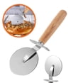 thumbnail image 1 of 3.5-Inch Pizza Cutter for Pizza and Tarte Flambée, Pizza Wheel with Sharp Stainless Steel Blade, Pizza Roller with Wood Handle, 1 of 5
