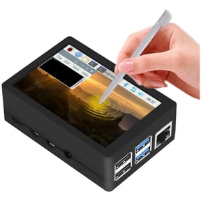 3.5 Inch Raspberry Pi Touch Screen LCD Display with Cooling Fan Case, Capacitive Touch Monitor Compatible with Raspberry Pi 4B