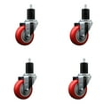thumbnail image 1 of 3.5 Inch Red Poly Wheel Swivel 1-3/4 Inch Expanding Stem Caster Set SCC, 1 of 2