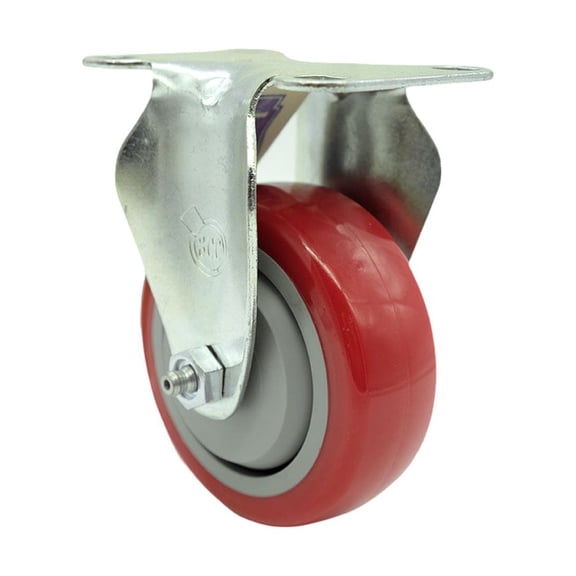 3.5 Inch Red Polyurethane Wheel Rigid Top Plate Caster Service Caster Brand