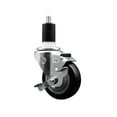 thumbnail image 1 of 3.5 Inch SS Black Poly Swivel 1-1/2 Inch Expanding Stem Caster with Brake SCC, 1 of 2