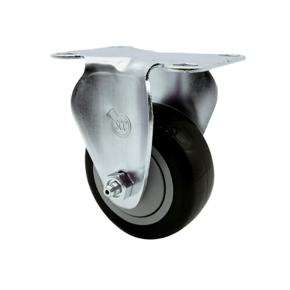 3.5 Inch SS Black Polyurethane Wheel Rigid Top Plate Caster Service Caster Brand