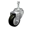 thumbnail image 1 of 3.5 Inch SS Black Polyurethane Wheel Swivel 10mm Threaded Stem Caster SCC, 1 of 2