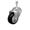 thumbnail image 1 of 3.5 Inch SS Black Polyurethane Wheel Swivel 3/8 Inch Threaded Stem Caster SCC, 1 of 2